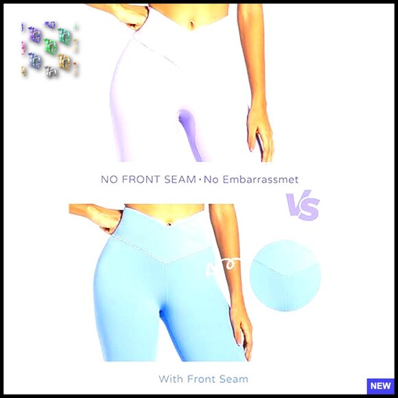 Flare Leggings High Waist Tummy Control Yoga Pants No Front Seam Chic - Picture 4 of 7